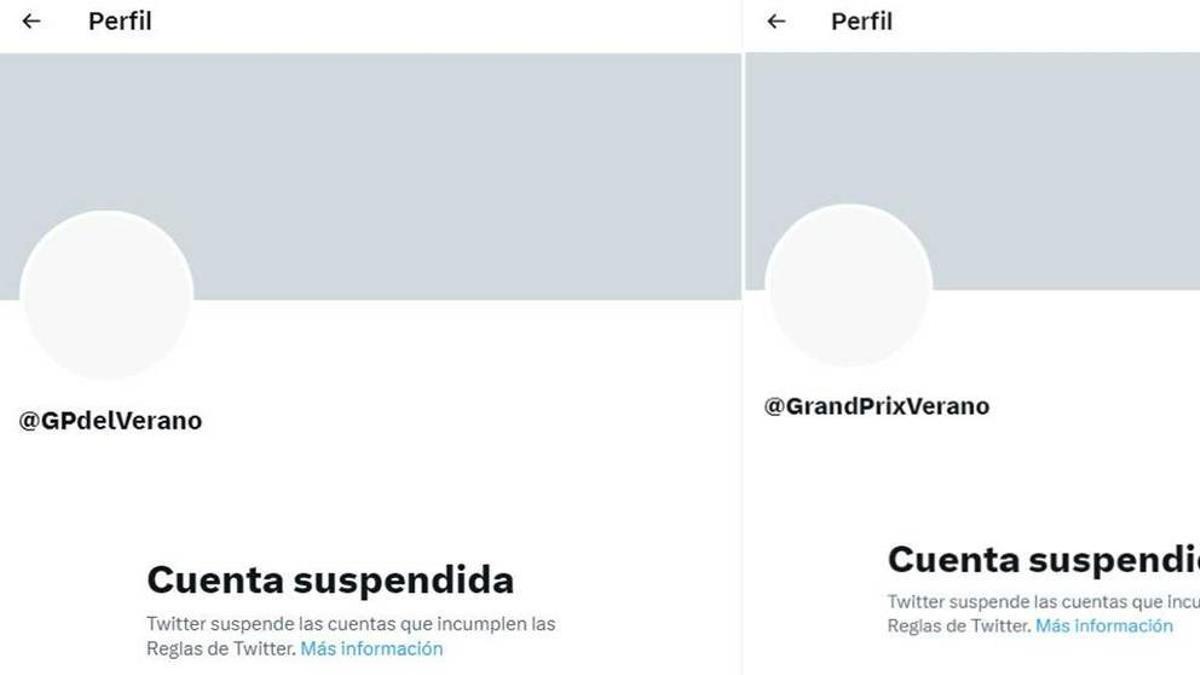 Las dos cuentas de Twitter sobre &quot;El Grand Prix del Verano&quot; que han sido suspendidas