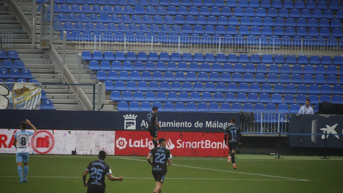 Partido de la Liga Smartbank entre el Málaga CF y el Almería