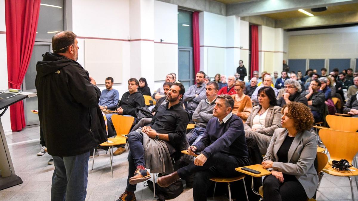 Junqueras durant l&#039;acte a Girona