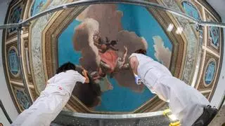Ultiman la restauración de 47 telones de la Real Casa del Labrador de Aranjuez