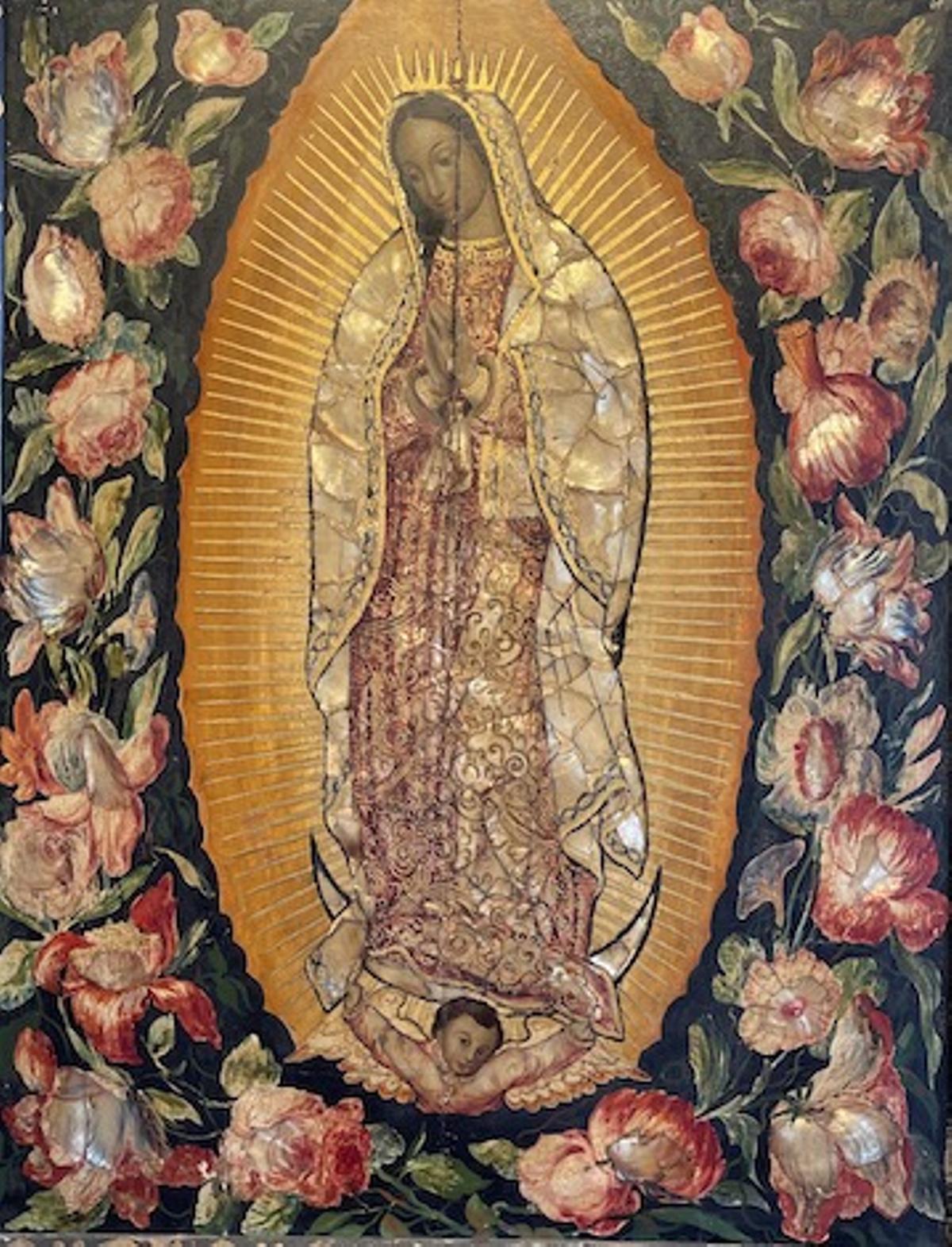 Un enconchado procedente del palacio de Los Motilla, comprado por el Ministerio, que representa la Virgen de Guadalupe.