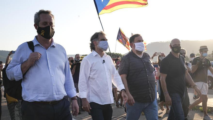 Forn, Cuixart, Junqueras i Romeva tornant a Lledoners, el 28 de juliol |