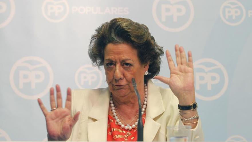 Rita Barberá, durante su rueda de prensa.