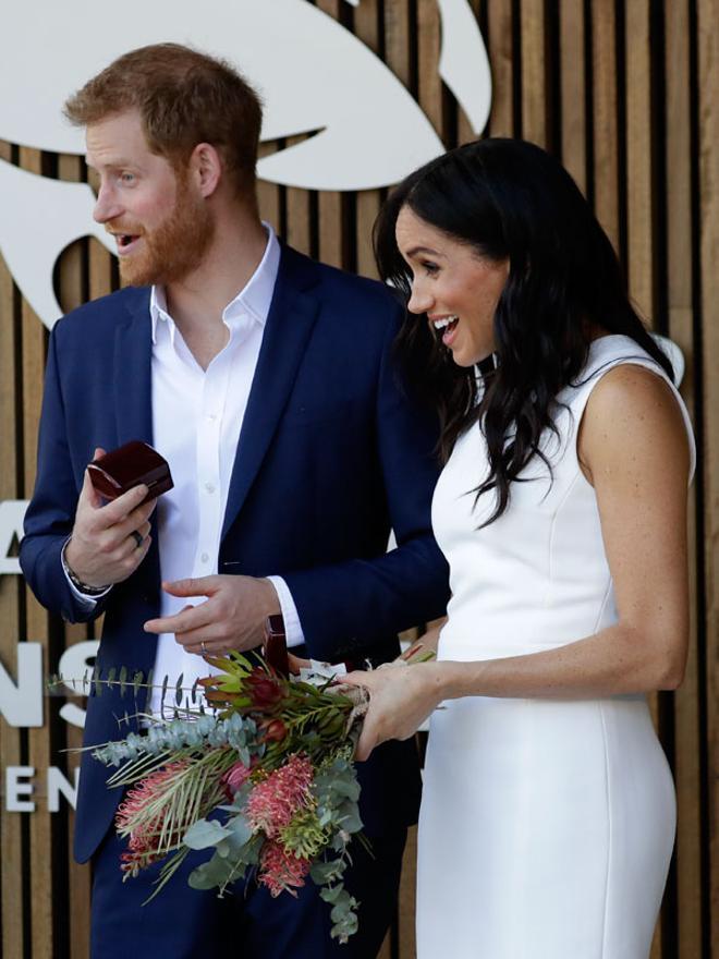 Meghan Markle y el príncipe Harry en su viaje oficial a Australia en el zoo de Sidney