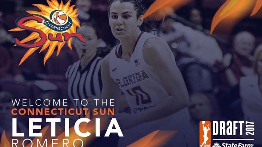 Romero, elegida por Connecticut Sun en el puesto 16 del draft de la WNBA