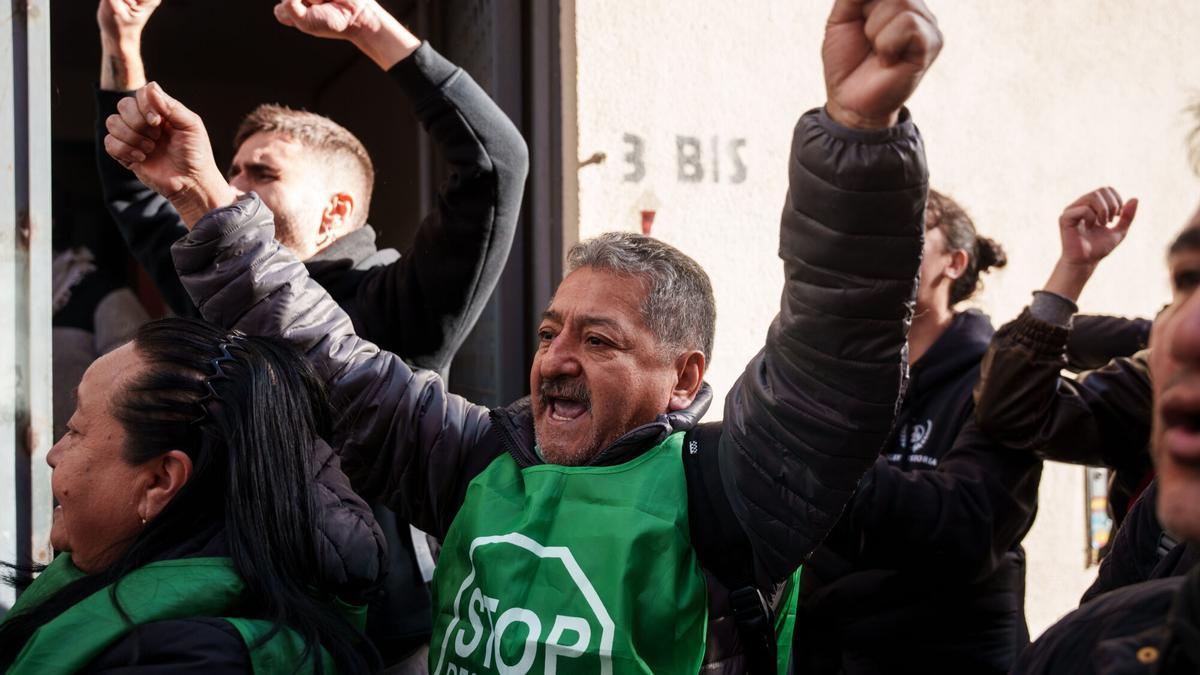 Activistas del Sindicato de Inquilinas .