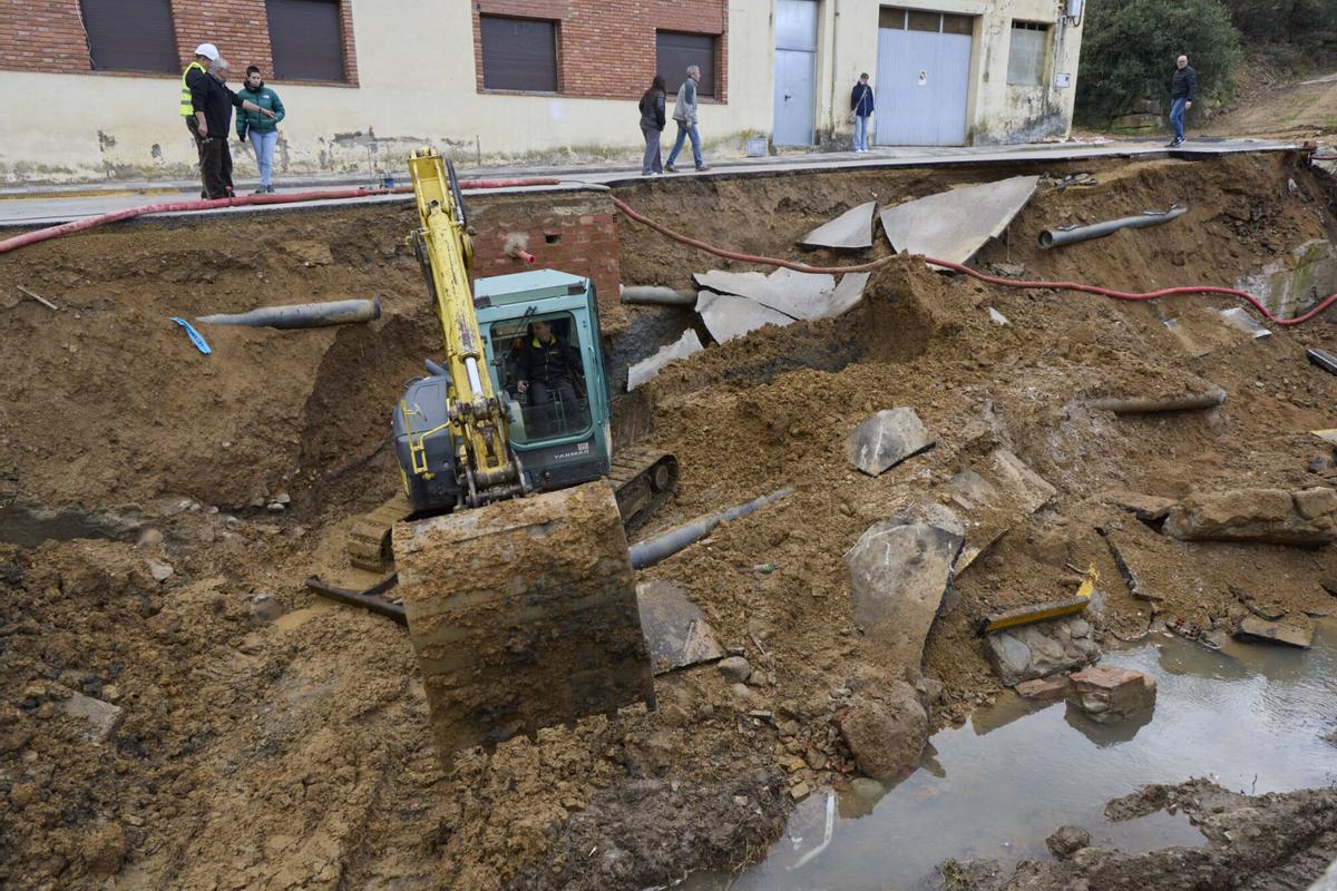 20260202 L'esfondrament parcial del carrer Pla de la Coma a Anglès,