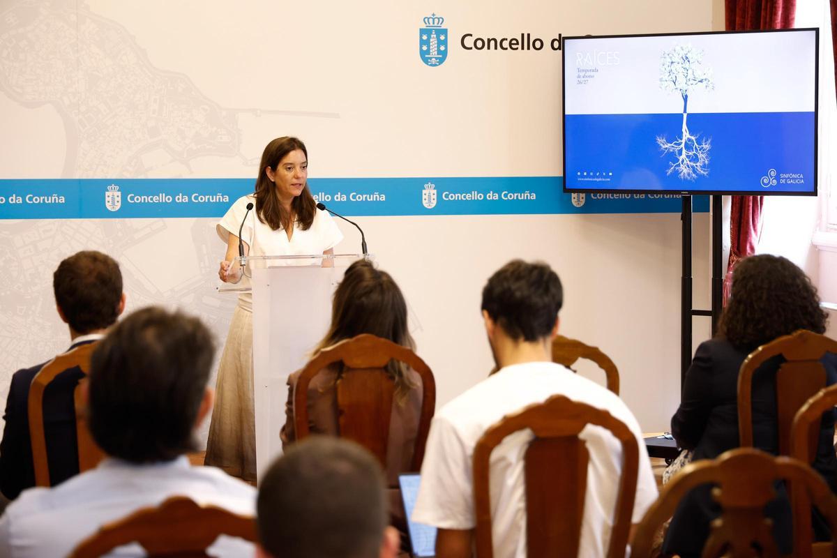 Inés Rey, durante la presentación de la temporada de la Sinfónica este viernes.
