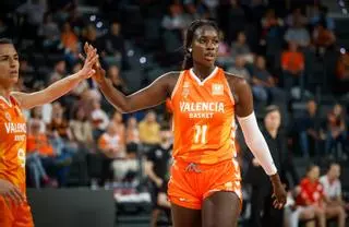 La estrella del Valencia Basket Awa Fam, en el partido de hoy ante el Durán Maquinaria Ensino