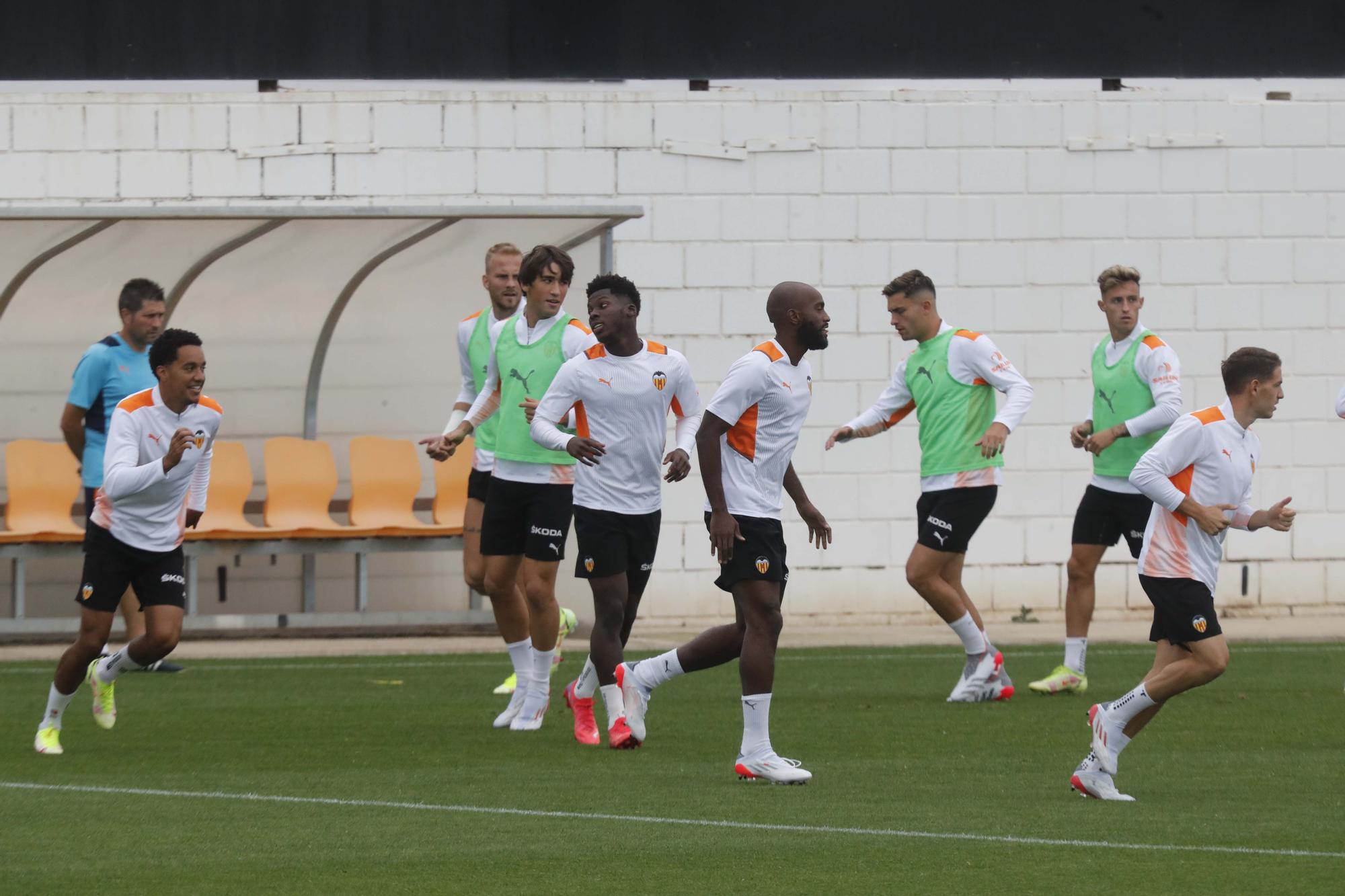 Entrenamiento del Valencia antes del encuentro frente al Mallorca