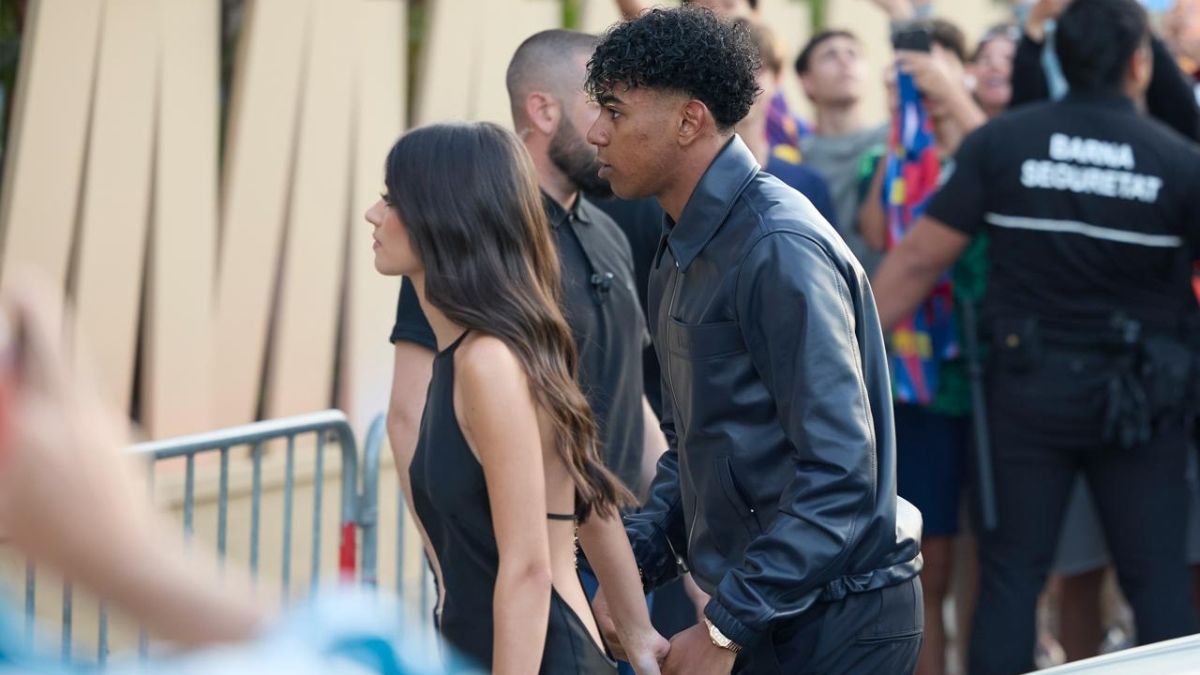 Lamine Yamal y la influencer Inés García, juntos en la celebración del Barça