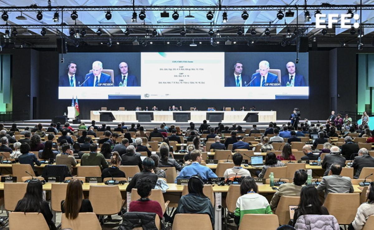 Reunión plenaria de la Conferencia de las Naciones Unidas sobre Cambio Climático COP29, en Bakú.