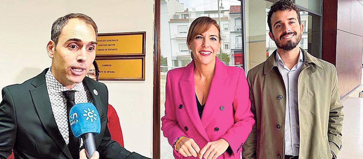 A la izquierda, Toni Valero (Sumar). A la derecha, Patricia Rueda y Carlos Hernández (Vox).