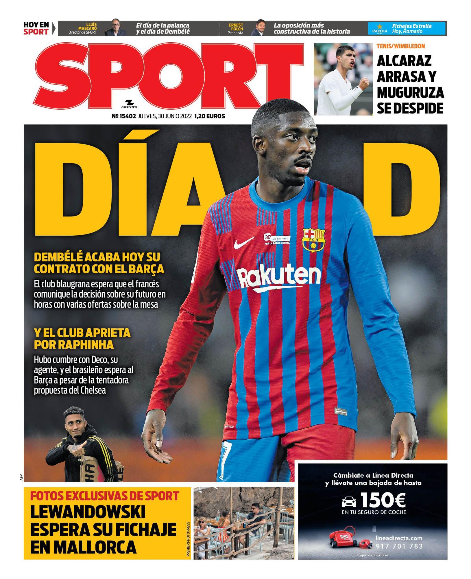 Esta es la portada SPORT de hoy