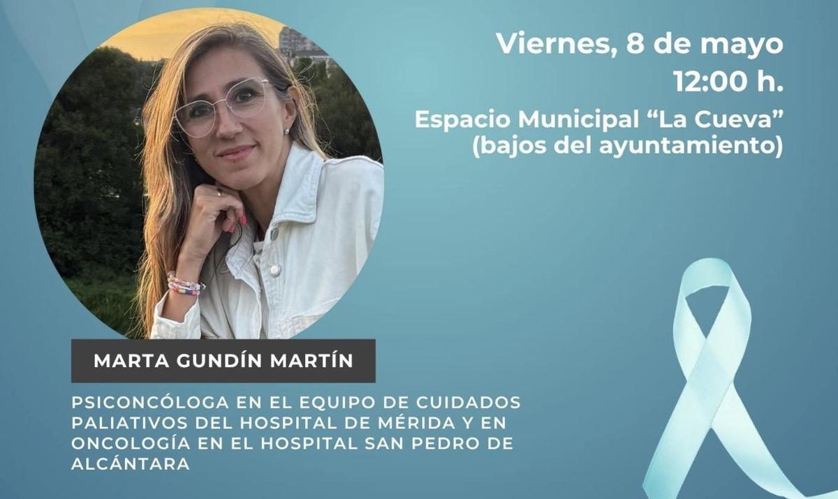 Cartel informativo de la charla en Trujillo