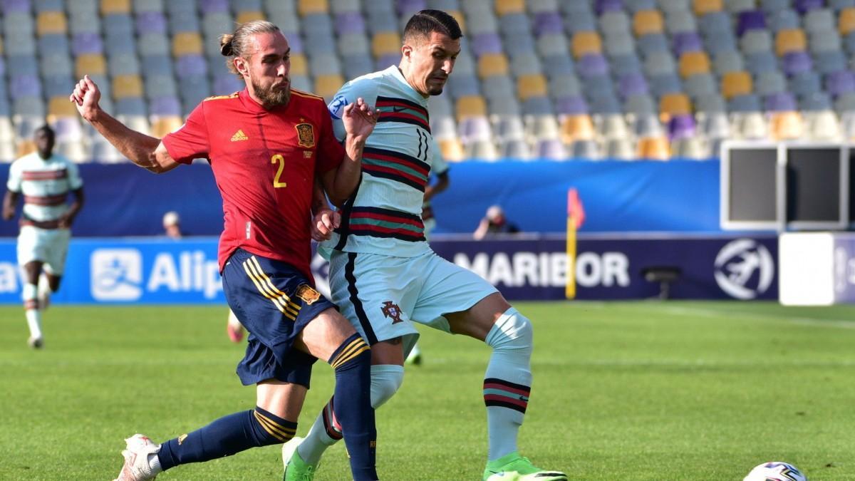 Mingüeza, en un partido de la sub-21