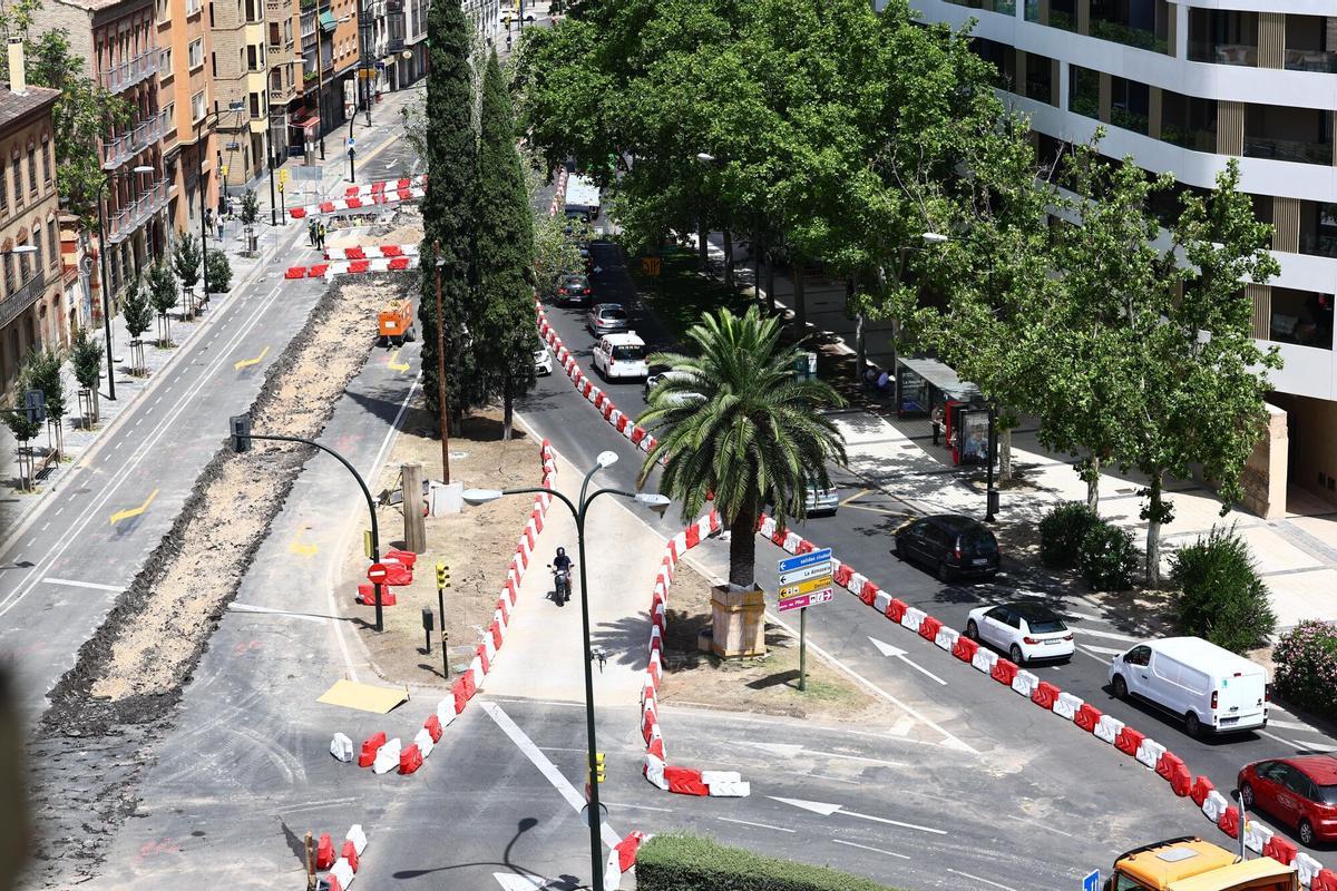 En imágenes I Continúan las obras en varias calles de Zaragoza