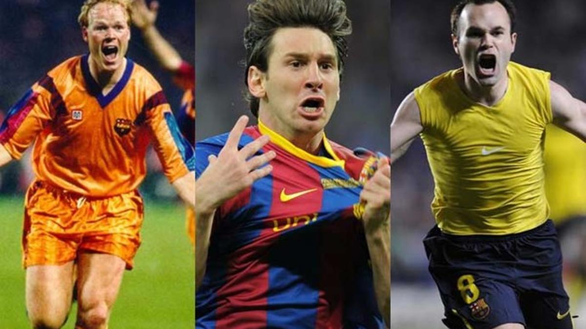 Bakero, Messi, Iniesta, protagonistas ilustres en la historia azulgrana en Copa de Europa