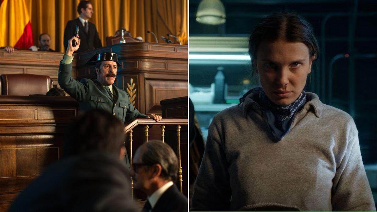 Fotogramas de 'Anatomía de un instante' y 'Stranger Things'