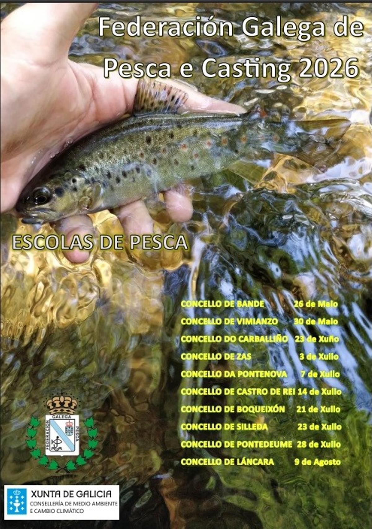 Cartel de las Escolas Galegas de Pesca 2026