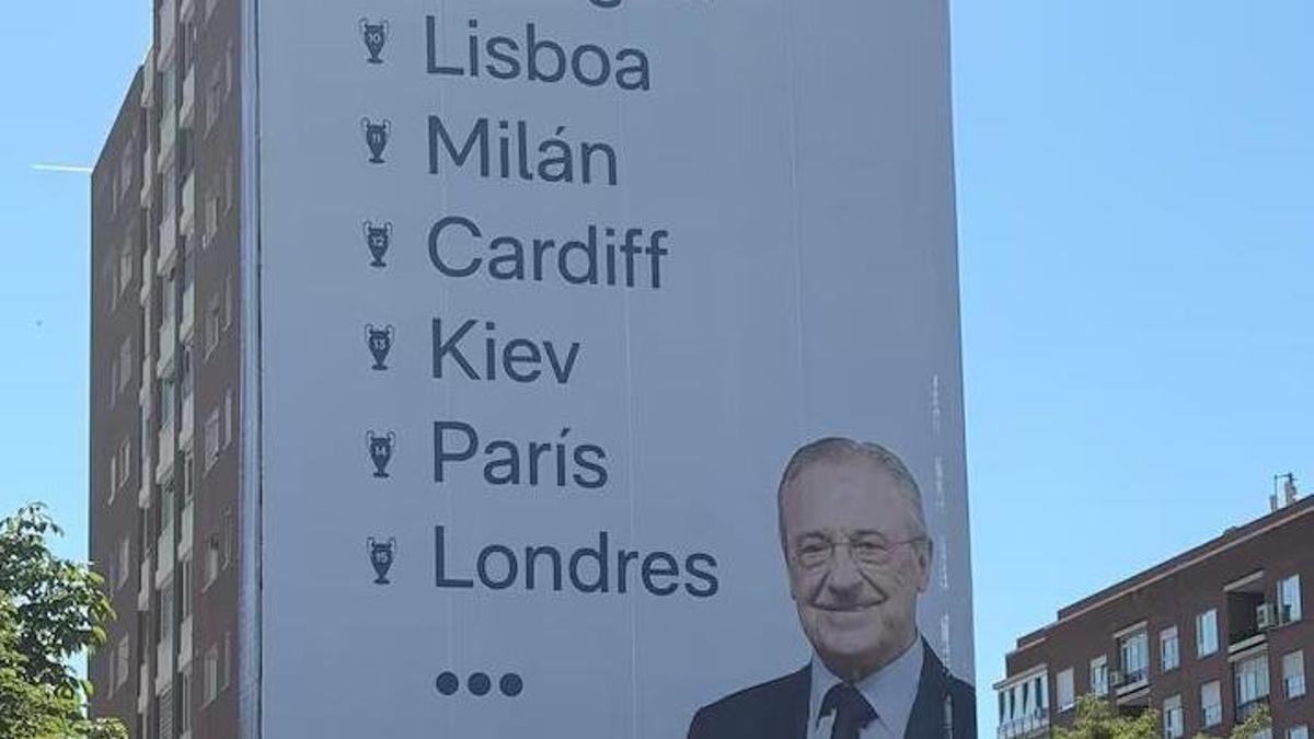 ELECCIONES REAL MADRID LONA FLORENTINO PÉREZ