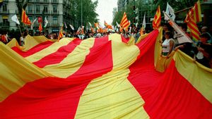 La senyera, bandera de Catalunya.