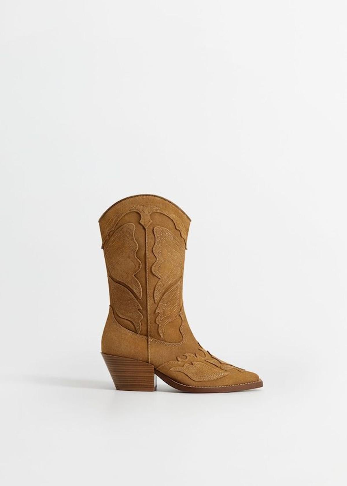 Botas de piel de estilo cowboy, de Mango