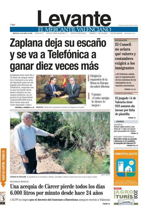 Las portadas de Zaplana