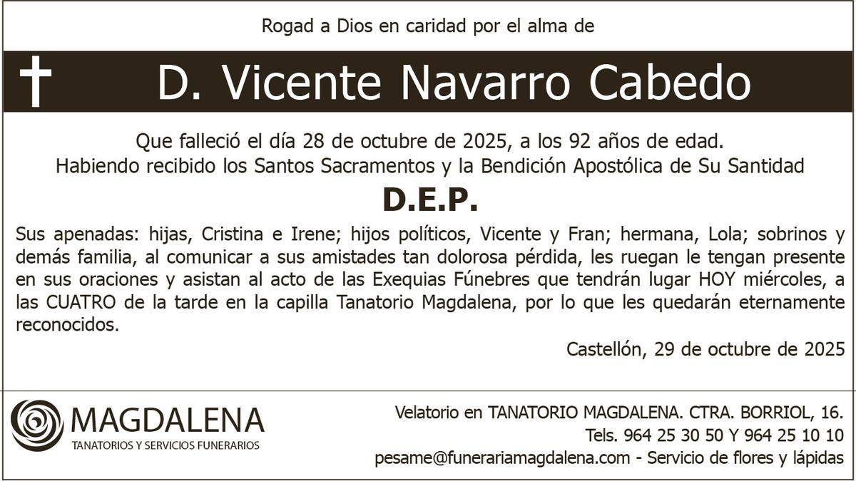 D. Vicente Navarro Cabedo