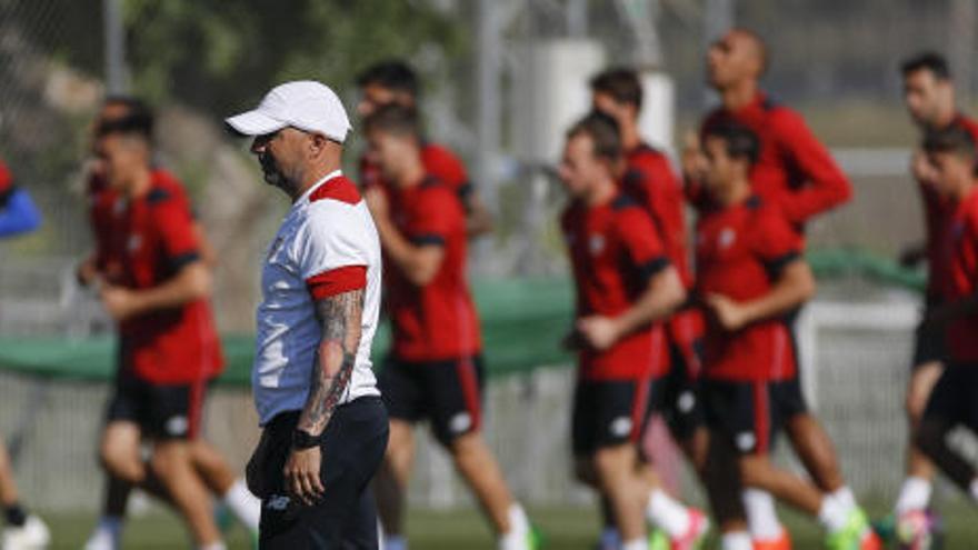 Jorge Sampaoli en un entrenamiento.