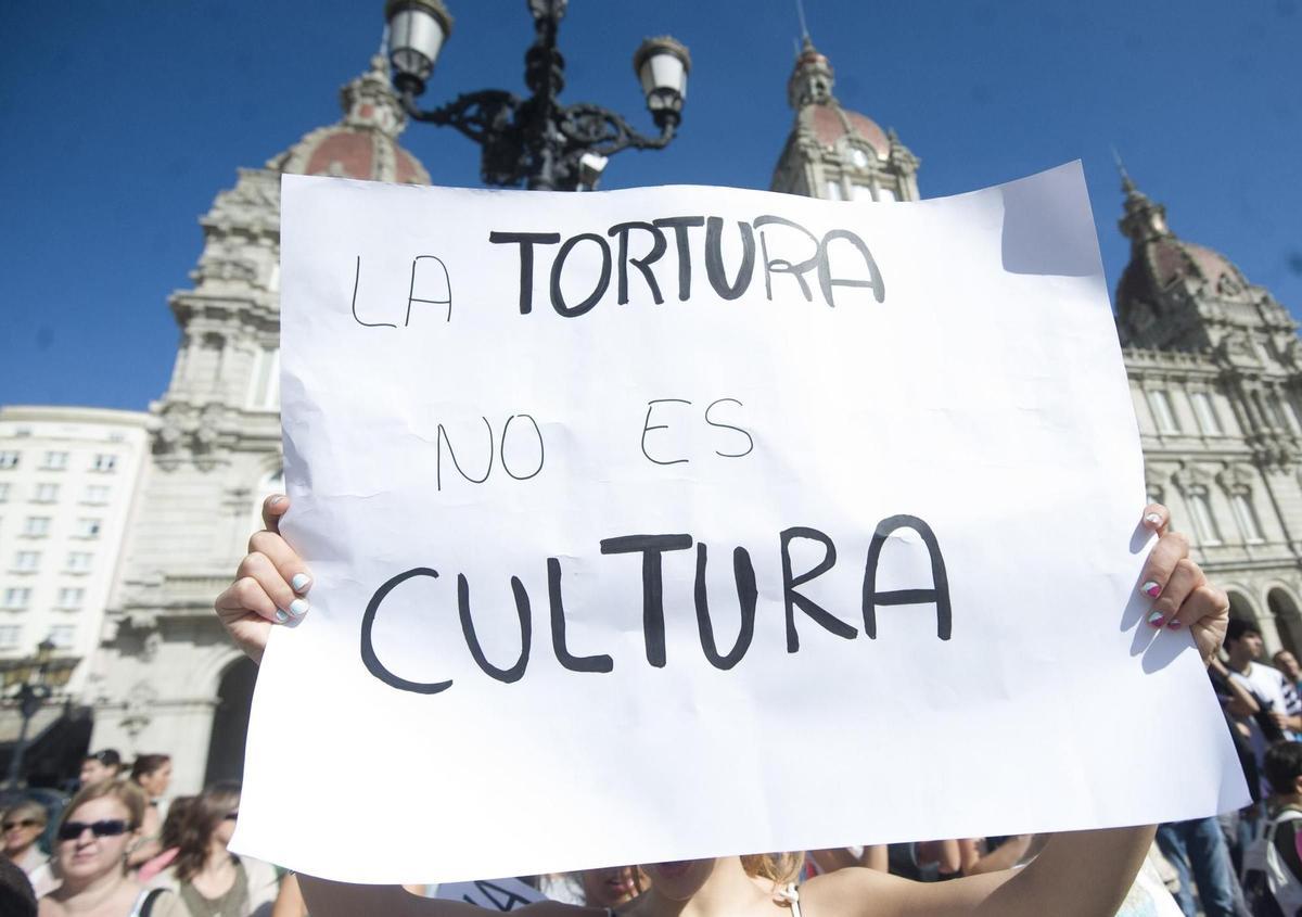 Manifestación antitaurina en A Coruña.