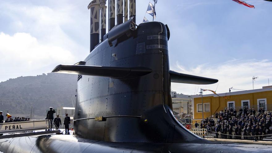 Un momento de la entrega del submarino S-81 a la Armada, a finales de 2023 en Cartagena. | IVÁN J. URQUÍZAR