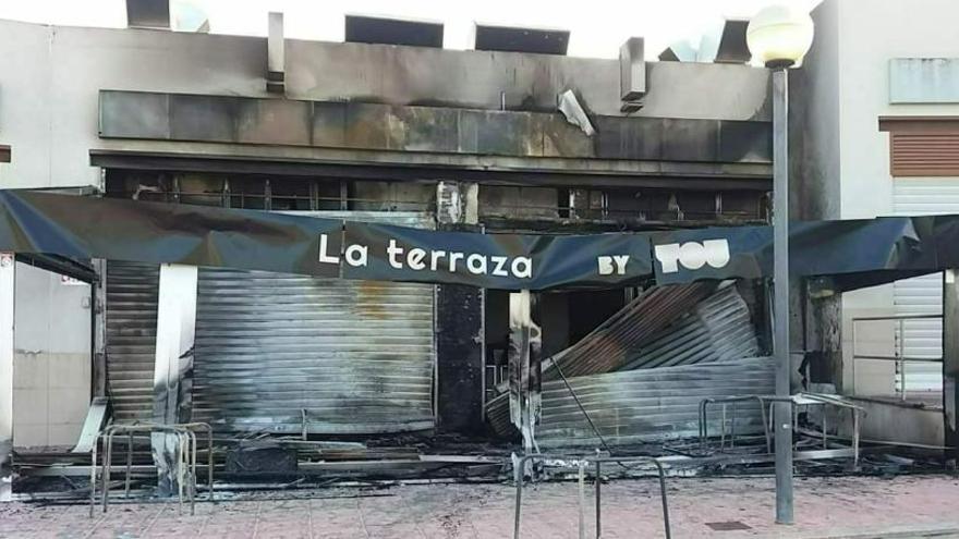 Estado de la fachada tras el incendio