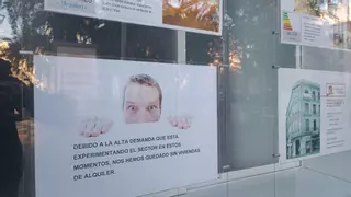 Alarma en Mallorca por mensajes como este: "Nos hemos quedado sin pisos de alquiler", el cartel de una inmobiliaria en Palma