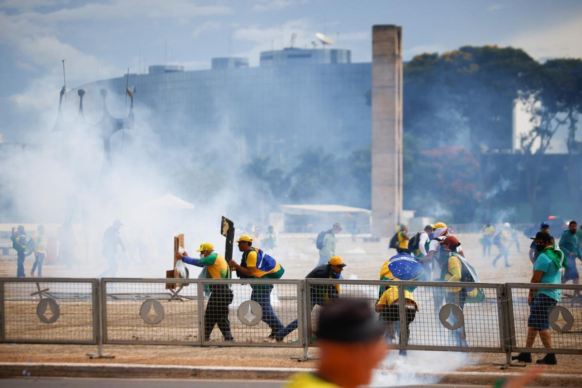 Supporters of Brazil's former President Jair Bolsonaro demonstrate against President Luiz Inacio Lula da Silva, in Brasilia