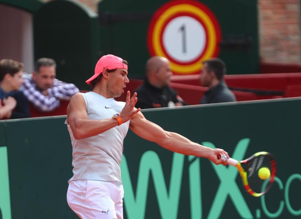 Rafa Nadal y David Ferrer entrenan en Valencia