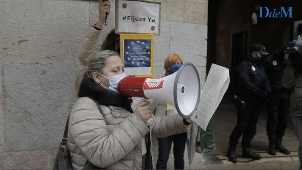 Un momento de la manifestación en Palma contra el exceso de temporalidad en la Administración