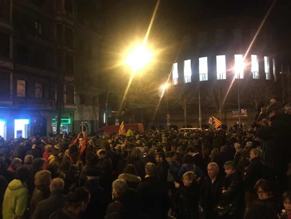 Concetració a Girona després de l'empresonament de líders independentistes