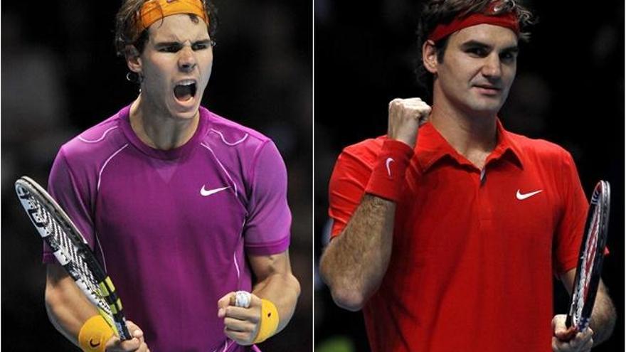 Rafael Nadal y Roger Federer se enfrentan hoy en la Copa de Maestros.