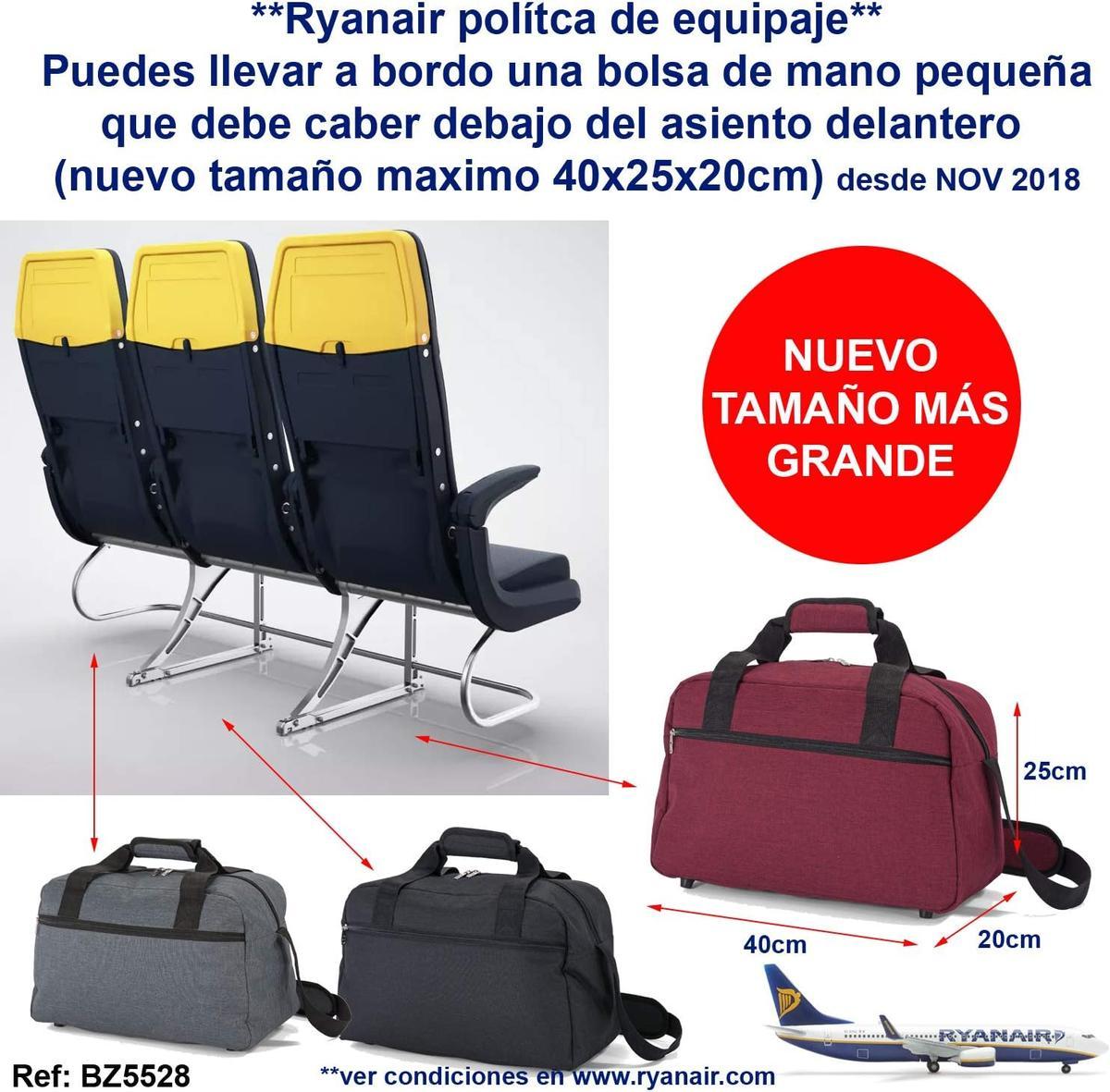 La restricciones de Ryanair con los bolsos de viaje.