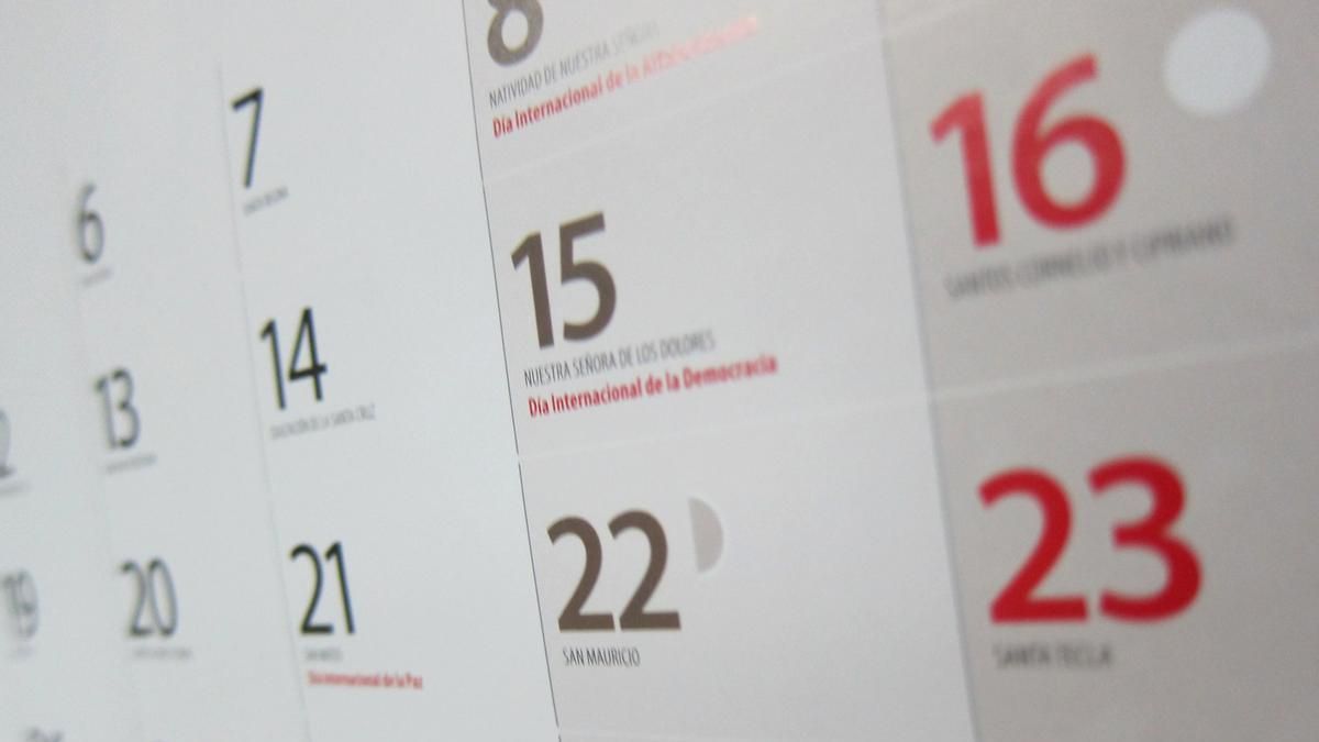 El calendario de 2026 incluye 12 jornadas no laborables