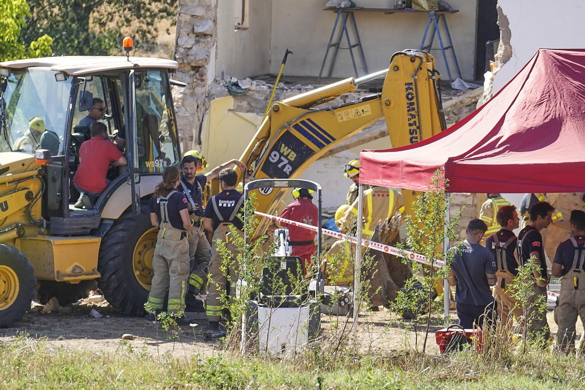 The moment of the worker's rescue in Caldes de Malavella