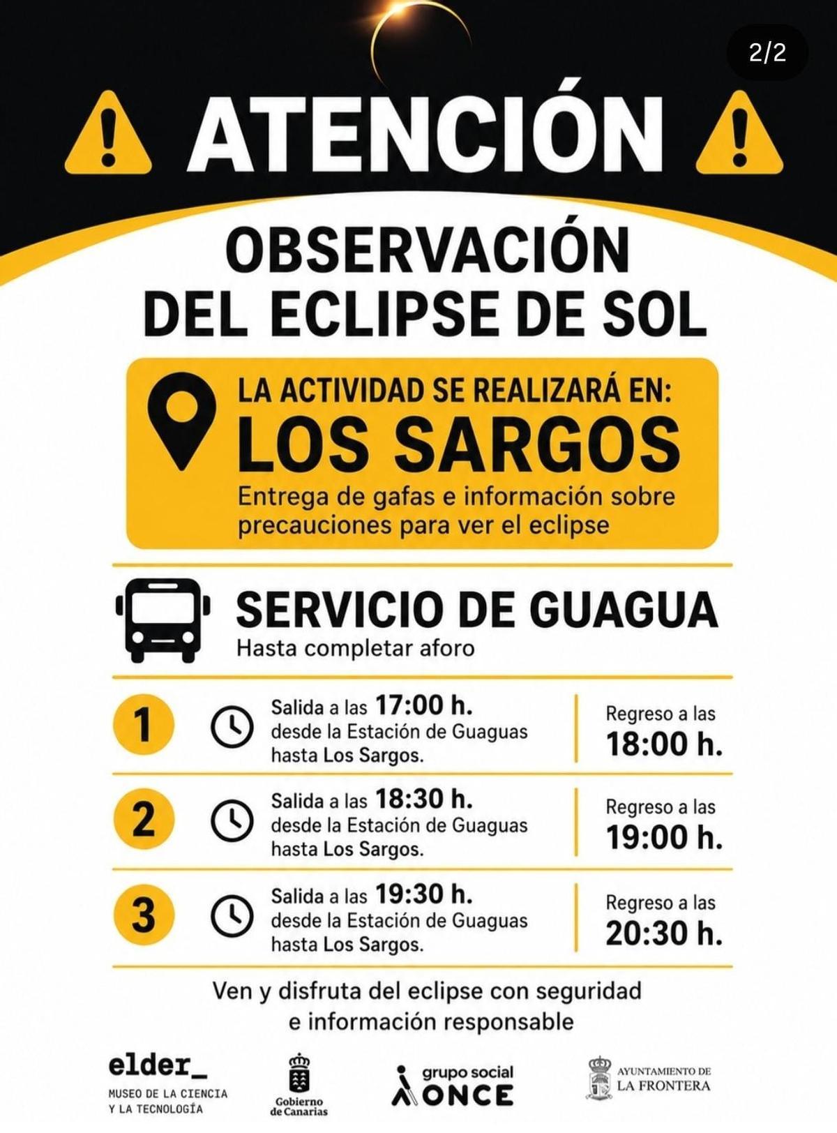 Para facilitar el desplazamiento se habilitará un servicio de guagua hasta completar aforo