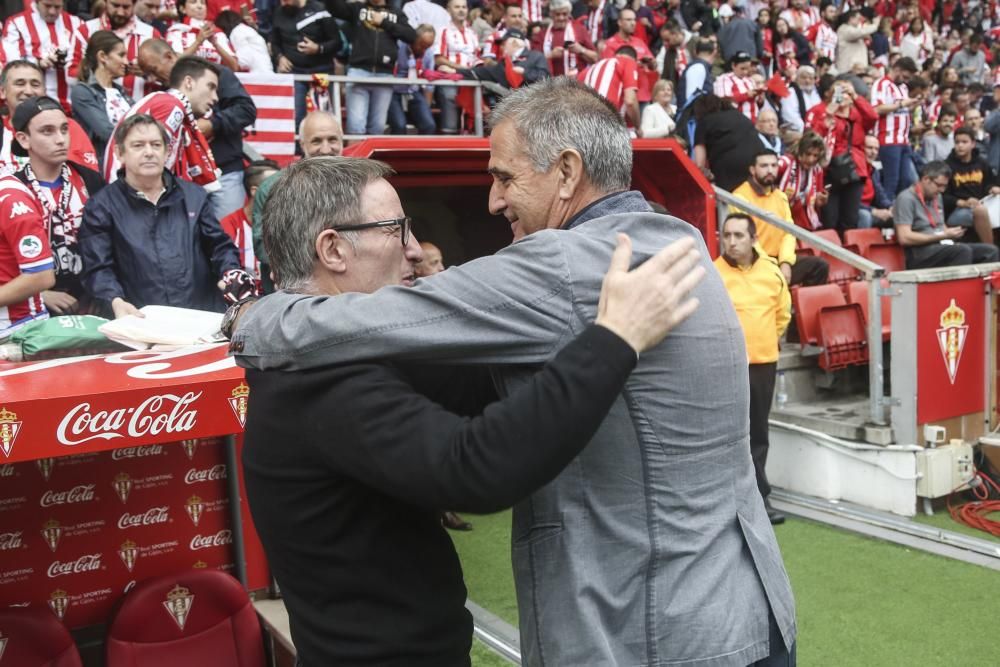 Ambientazo para el derbi asturiano en El Molinón