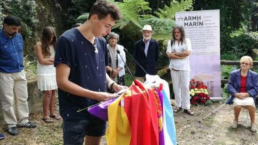 Un momento del acto de homenaje celebrado en Bagüín. // S.A.