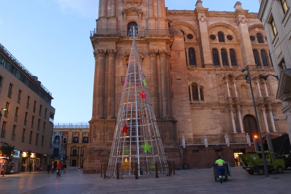Luces de Navidad en el Centro de Málaga.