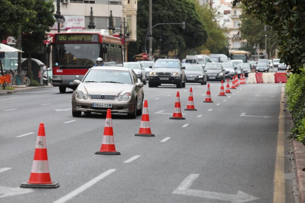 Obras del carril-bici de la Gran Vía Fernando el Católico