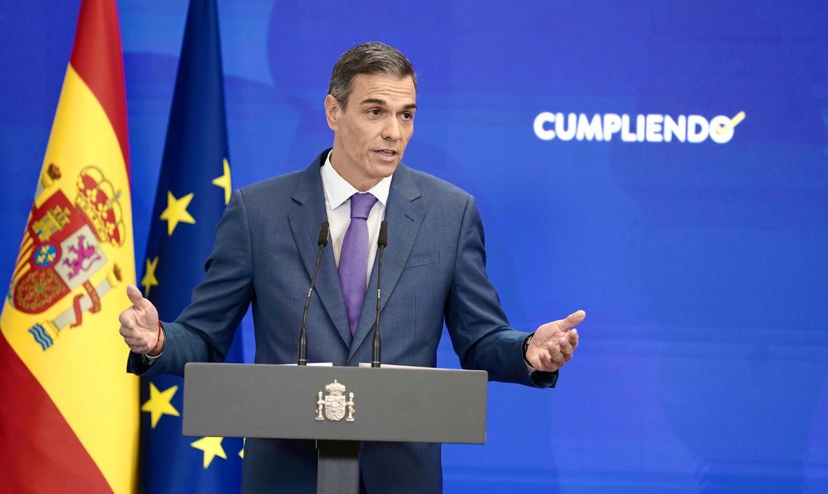 Comparecencia de Pedro Sánchez ante los medios para hacer balance del curso político