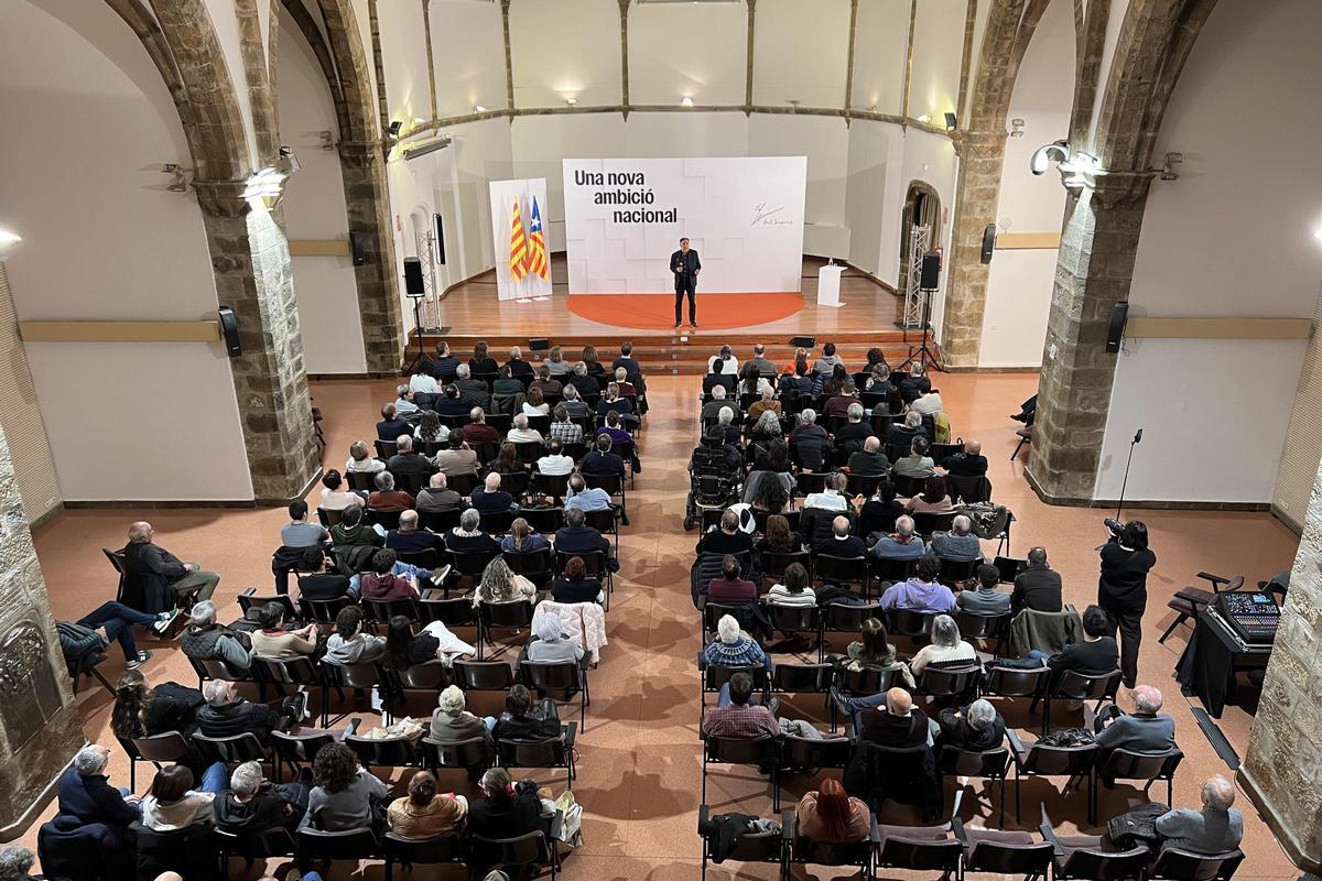 El líder de ERC, Oriol Junqueras, este viernes en su conferencia de la Seu d'Urgell.