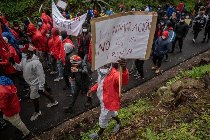 Manifestación en Tenerife contra las políticas migratorias